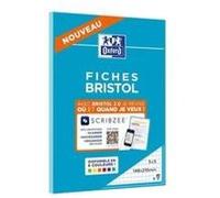 Oxford bloc fiche bristol 2. 0 perforé - 14,8 x 21 cm - 30 fiches - 210g - 5x5 - bleu Bleu G