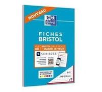 Oxford - bloc fiche bristol 2. 0 perforé - 14,8 x 21 cm - 30 fiches - 210g - 5x5 - rouge G