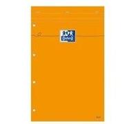 Oxford – Bloc de bureau 21 x 31 x 5 cm agrafé perforé orange petits carreaux 5x5 mm 80 feuilles
