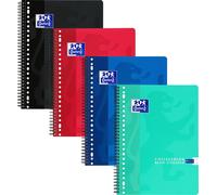 Oxford - Bloc-notes scolaire A4 quadrillé 10 x 10 mm, 23 trous, 160 pages, 80 g, assorti | 10 pièces
