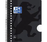Oxford - Bloc-notes scolaire A5+ Ligne 17 trous 160 pages 80 g noir | 1800 pièces