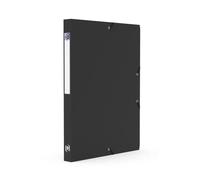 OXFORD Boîte Capacité Standard Memphis 24 x 32 cm Dos 25 mm avec Elastique Couverture Polypro Noir