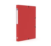 Oxford Boîte Capacité Standard Memphis 24x32cm Dos 25mm avec Elastique Couverture Polypro Rouge