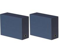 Oxford Boîte de Transfert Toilée Dos 12 cm Bleu Foncé (Lot de 2)