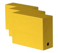 Oxford Boîte de Transfert Toilée Dos 9 cm Jaune (Lot de 3)