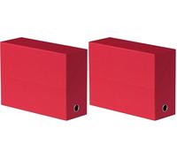 Oxford Boîte de Transfert Toilée Dos 9 cm Rouge (Lot de 2)
