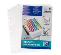Oxford Brochure pochettes A5, perforées, transparentes, épaisseur 0,06 mm, 100 pièces
