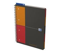 Oxford Cahier à spirale International Managerbook 24,5 x 29,8 cm - 80g - Perforé 4 trous - Réglure Projet - 160 pages