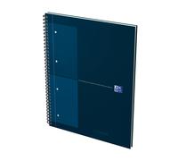 Oxford Cahier à spirale International Notebook 23 x 29,7 cm - Perforé 4 trous - Petits carreaux 5x5 - 160 pages - Bleu