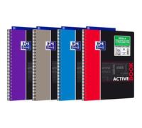 Cahier Oxford Etudiants Activebook A4+ grands carreaux Seyès 160 pages reliure spirale couverture polypro coloris assortis