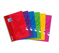 OXFORD Cahier OpenFlex A4 Grands Carreaux Seyès 180 Pages Reliure Intégrale Couverture Polypro Coloris Assortis