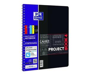 Oxford Cahier Projectbook - Polypropylene - 4 Sections - 200 Pages - 23.5 X 30 Cm - Petits Carreaux - Etudiant