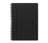 Oxford Cahier Signature A5 Ligné 7 mm Margé 160 Pages Reliure Intégrale Couverture Simili-Cuir Noir