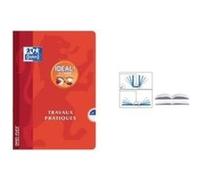 Cahier Oxford de travaux pratiques OpenFlex A4 grands carreaux Seyès/uni blanc 80 pages agrafées couverture polypro coloris assortis