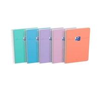 Oxford Cahiers spirales Smart 15,5 x 21,5 cm - Petits carreaux - 160 pages (lot de 5)