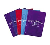 Oxford Campus Bloc de cours Reliure en tête, Multicolore A4, Pack de 5