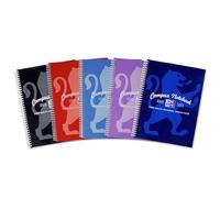Oxford Campus Cahier relié à spirales Perforé Couverture cartonnée Multicolore A4+ - Lot de 5