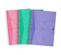 Oxford Campus - Lot de 3 cahiers à spirale lignés A5-200 pages - Assortiment de couleurs