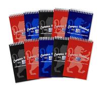 Oxford Campus Reporters Lot de 10 carnets de notes à spirale Couleurs assorties