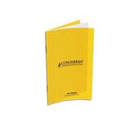 Oxford Carnet C9 90g, 11x17, 96 Pages Quadrillées 5x5, Agrafé, Couverture Polypro Jaune