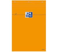 Bloc-notes orange Oxford 21 x 29,7 cm agrafé - A4 grands carreaux seyès - 80 Feuilles