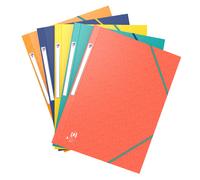 Oxford Chemise 3 rabats Bicolor Recyc+ A4 élastique couverture carte couleurs assorties - Lot de 10