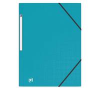 Chemise à élastique 3 rabats plastique Memphis Oxford 24 x 32 cm dos 1,5 cm turquoise