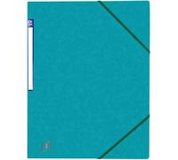 Chemises à élastique en carton au format A4 - Dos 2 à 3 cm - Oxford - turquoise
