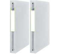 OXFORD Classeur 2nd Life A4XL Dos 40mm 4 Anneaux Ronds Couverture Polypro Incolore (Lot de 2)