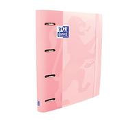 Oxford, Classeur à anneaux A4, couverture rigide, fermeture en caoutchouc, recharge 5 x 5 grilles et 5 bandes colorées, feuille autocollante, rose flamant rose