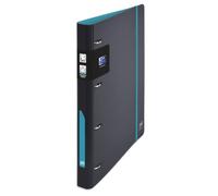 OXFORD Classeur à Anneaux European Binder For Students A4 Dos 30mm 4 Anneaux en D Couverture Polypro Expansé Bicolore Noir/Bleu