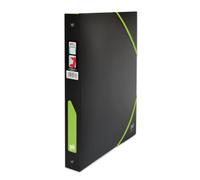 OXFORD Classeur à Anneaux Nomade For Students A4XL Dos 40mm 4 Anneaux Couverture Polypro Bicolores Noir/Vert