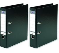 OXFORD Classeur à Levier Smart Pro+ A4XL Dos 80mm 2 Anneaux Couverture Polypro Rembordée Noir (Lot de 2)