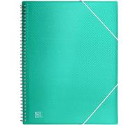 Oxford, Classeur à pochettes plastique A4, 30 pochettes transparentes, couleur turquoise