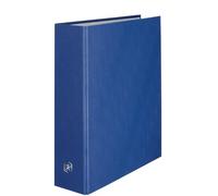 OXFORD Classeur Balacron A4XL Dos 80mm 4 Anneaux en D Couverture Carte Rembordée en PVC Bleu Marine