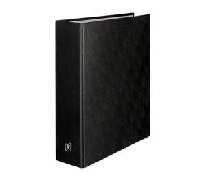 OXFORD Classeur Balacron A4XL Dos 80mm 4 Anneaux en D Couverture Carte Rembordée en PVC Noir