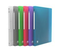 OXFORD Classeur Hawaï A4 Dos 20mm 4 Anneaux Ronds Couverture Polypro Coloris Assortis