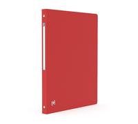 OXFORD Classeur Memphis A4 Dos 20mm 4 Anneaux Ronds Couverture Polypro Rouge