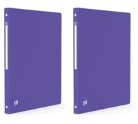 OXFORD Classeur Memphis A4 Dos 20mm 4 Anneaux Ronds Couverture Polypro Violet (Lot de 2)