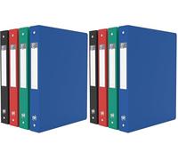 OXFORD Classeur Memphis A4 Dos 40mm 4 Anneaux Ronds Couverture Polypro Coloris Assortis (Lot de 2)