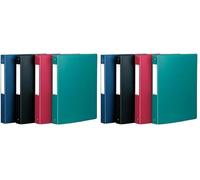 OXFORD Classeur Memphis A4 Dos 40mm 4 Anneaux Ronds Couverture Polypro Coloris Assortis (Lot de 2)