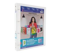 OXFORD Classeur Polyvision A4 Dos 30mm 4 Anneaux Ronds Couverture Polypro Incolore