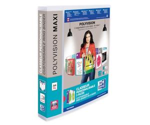 OXFORD Classeur Polyvision Maxivision A4XL Dos 40mm 4 anneaux Couverture Polypro Incolore