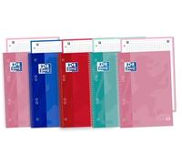Oxford Classic 400053289 Cahiers à spirales A5 à couverture extra rigide 80 feuilles Couleurs assorties Lot de 5
