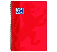 Oxford Classic Cahier à spirale avec couverture en plastique 4 x 4 Rouge