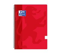 Oxford Classic - Pack de 5 Cahiers, couvercle en plastique, couleur rouge