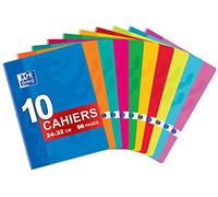 OXFORD Classique Lot de 10 Cahiers Agrafés Grands Formats 24 x 32cm 96 Pages Petits Carreaux 5 x 5mm Couleurs Assorties