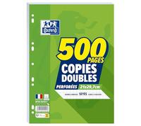 OXFORD Copies Doubles Grands Carreaux Seyès 500 Pages blanches 90g sous film