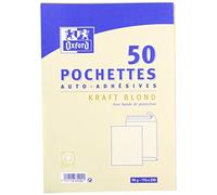 Oxford Correspondance 100103577 Pochettes auto adhésives Pack de 25 Kraft brun
