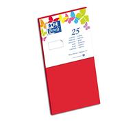 Oxford Correspondance Lot de 10 Papier couleur Cartes format long 10,6 x 21 cm Rouge